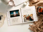 Self Stick Linen Photo Album Binder (D8) - Wedding Album Scrapbook Picture Memory Book For DIY Bride To Be 12th Anniversary Gift Couples