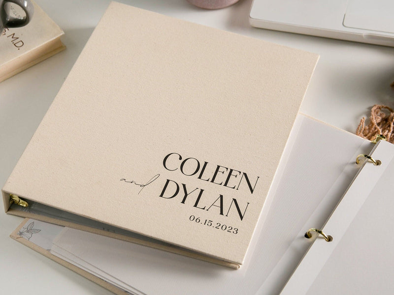 Linen Photo Album Binder (D8) - Custom Wedding Wishes Book Interactive Instax Peel-and-stick Photo Guestbook Memory Keepsake