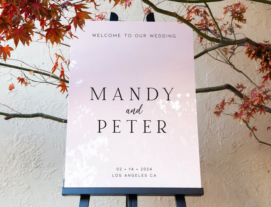 Personalized Acrylic Wedding Welcome Sign (Design 2)