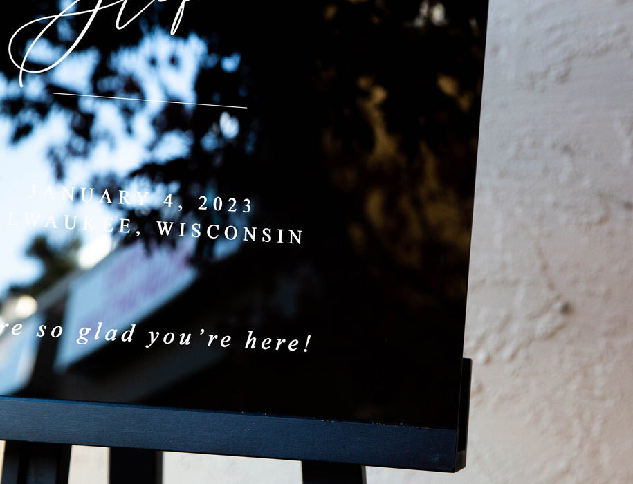 Personalized Acrylic Wedding Welcome Sign (Design 1)