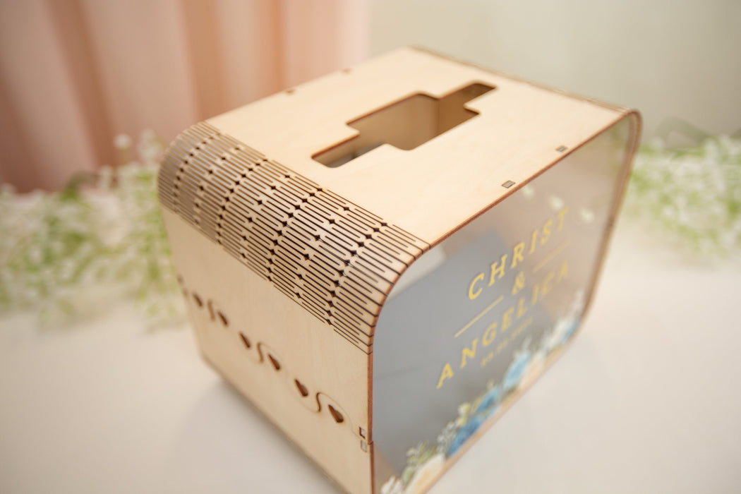 Wood & Acrylic Wedding Card Box (Design 5)