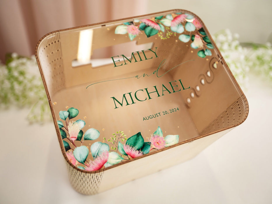 Wood & Acrylic Wedding Card Box (Design 4)