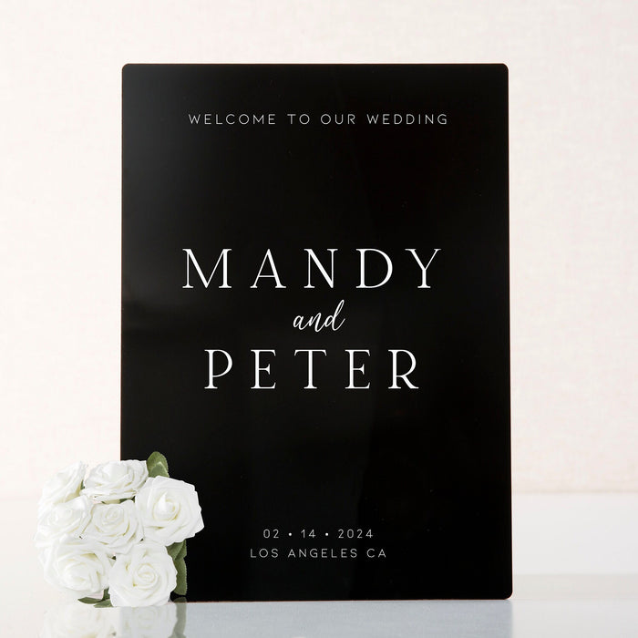 Personalized Acrylic Wedding Welcome Sign (Design 2)