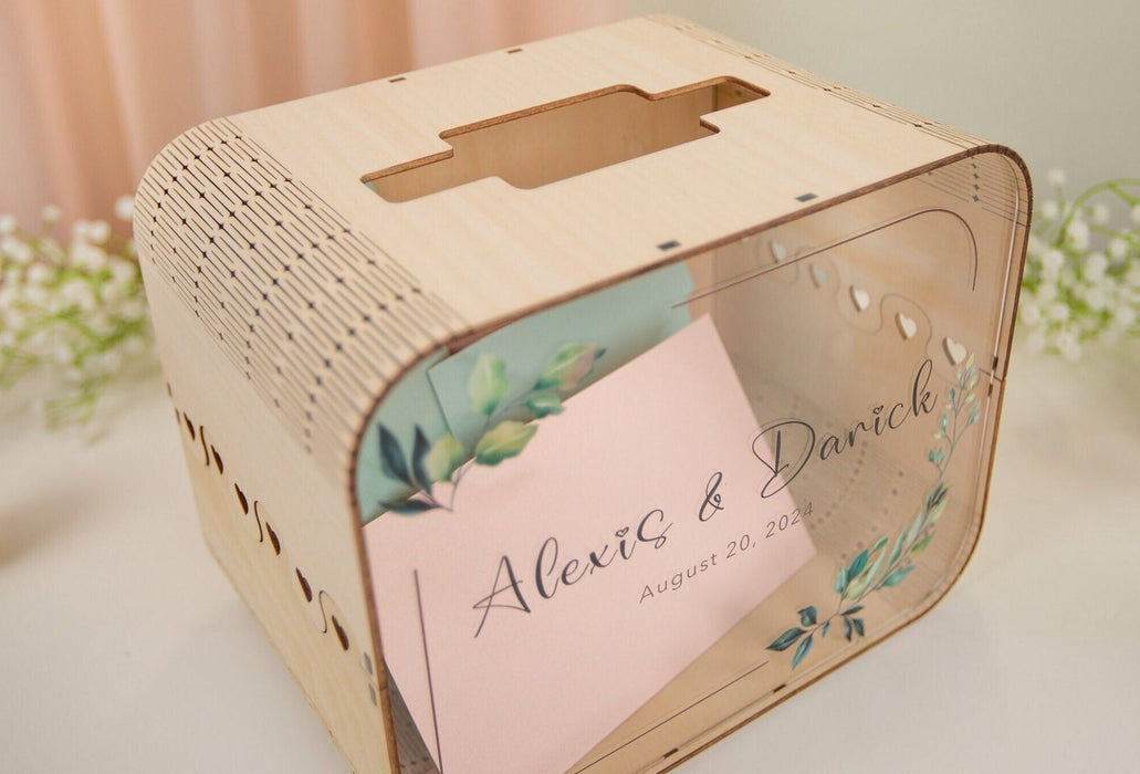 Wood & Acrylic Wedding Card Box (Design 7)