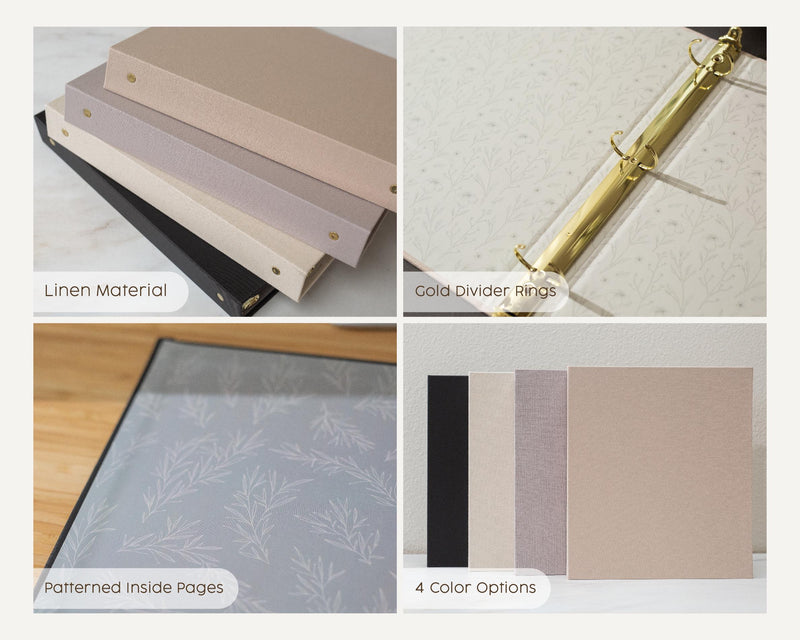 Self Stick Linen Photo Album Binder (D8) - Wedding Album Scrapbook Picture Memory Book For DIY Bride To Be 12th Anniversary Gift Couples