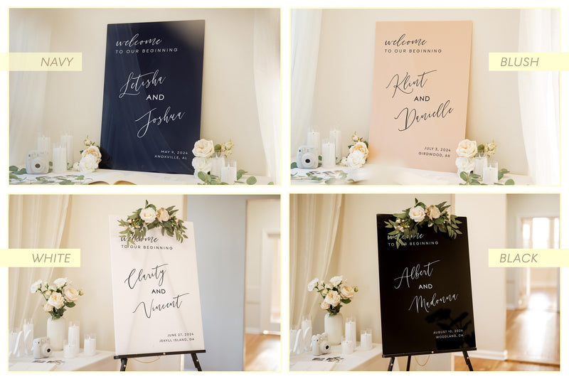 Personalized Acrylic Wedding Welcome Sign (Design 4)