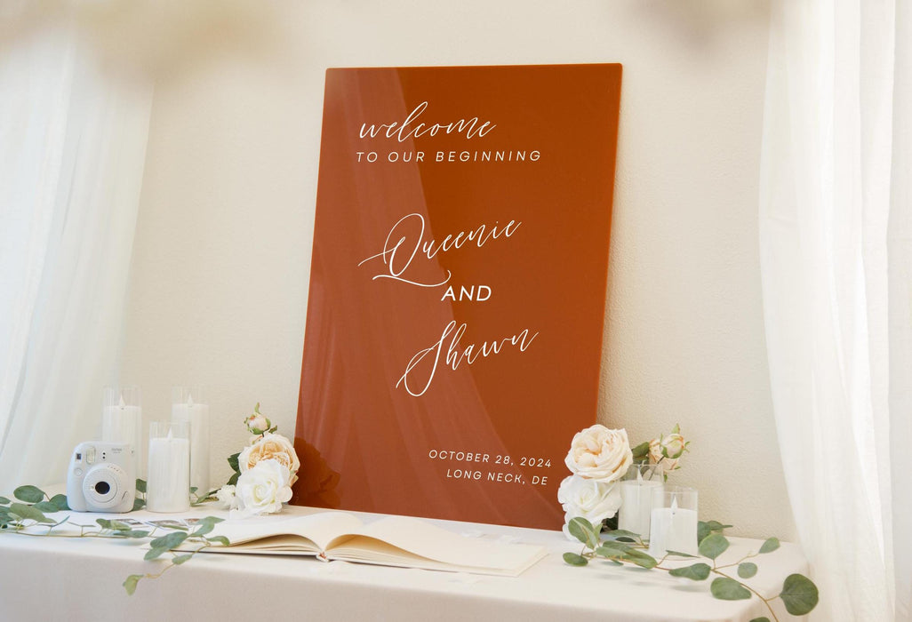 Personalized Acrylic Wedding Welcome Sign (Design 4)