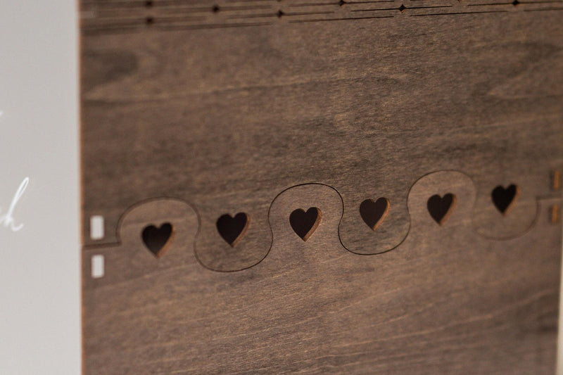 Brown Wood & Acrylic Wedding Card Box - D1