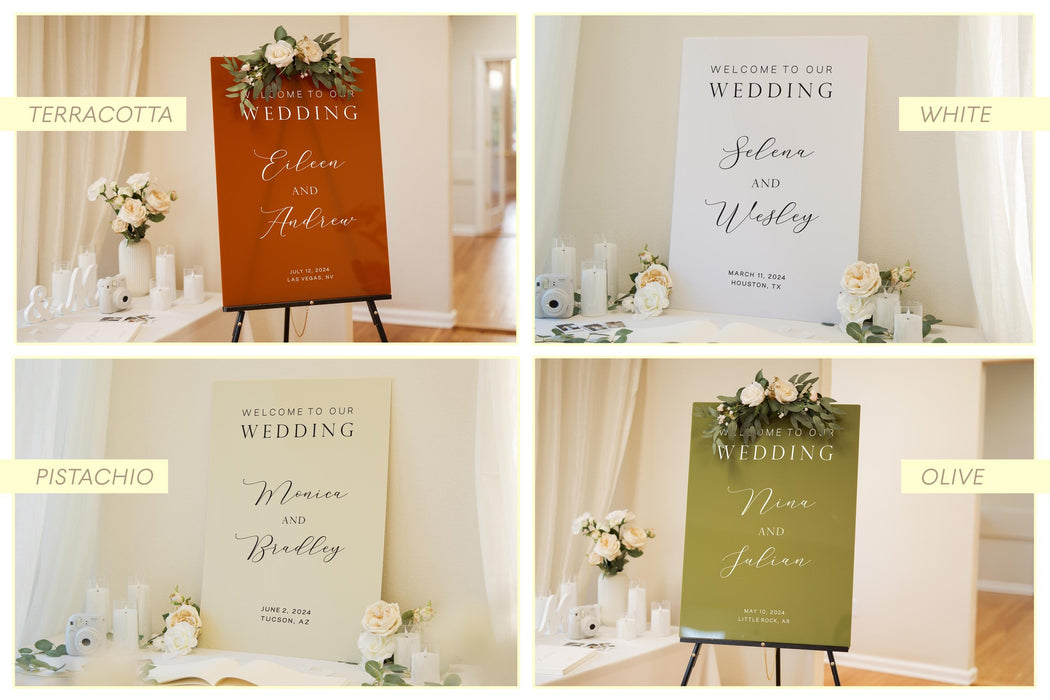 Personalized Acrylic Wedding Welcome Sign (Design 3)