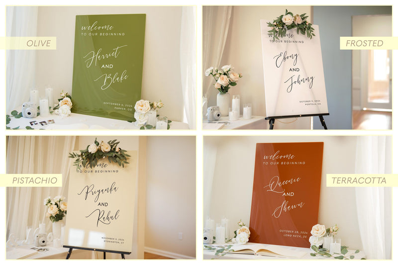 Personalized Acrylic Wedding Welcome Sign (Design 4)