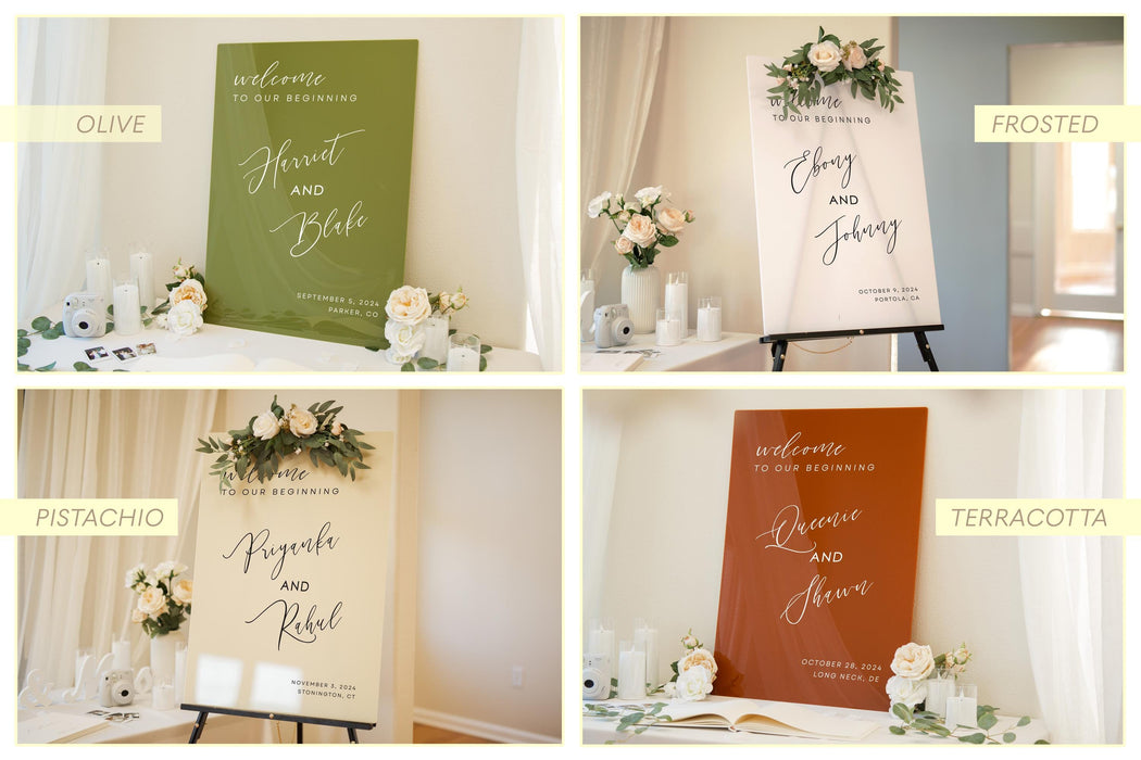 Personalized Acrylic Wedding Welcome Sign (Design 4)