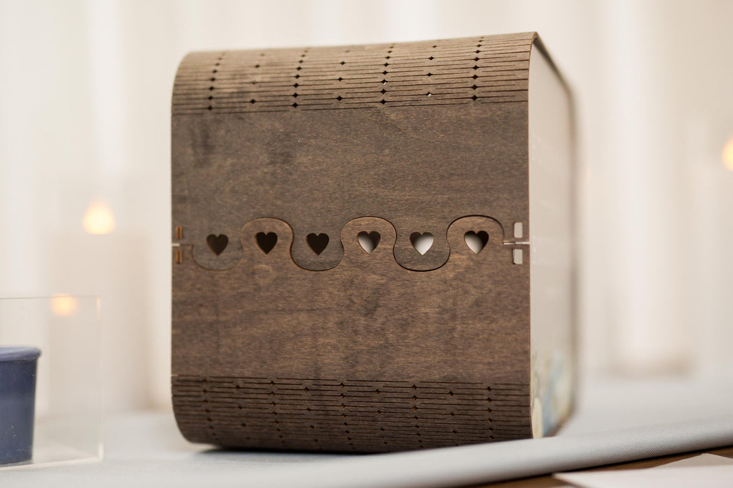 Brown Wood & Acrylic Wedding Card Box - D5