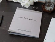 Linen Scrapbook Binder (D4) - Personalized Hardcover Portrait 3-Ring Album DIY Friendship Scrapbooking Travel Memory Book Refillable Sleeves