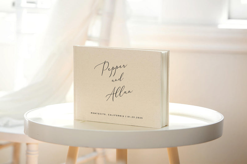 Real Linen Guest Book - 9.5 x 7" (Design 4)