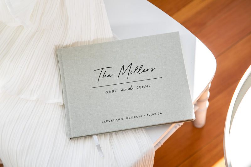 Real Linen Guest Book - 9.5 x 7" (Design 5)