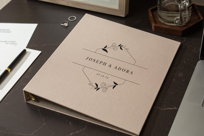Wedding 3 Ring Linen Binder (Design 3)