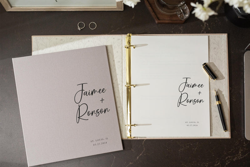 Wedding 3 Ring Linen Binder