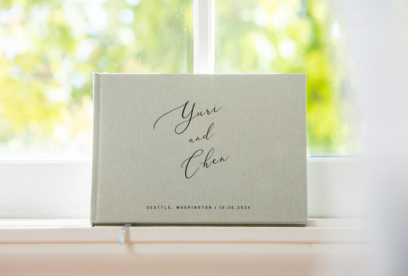 Real Linen Guest Book - 9.5 x 7" (Design 4)