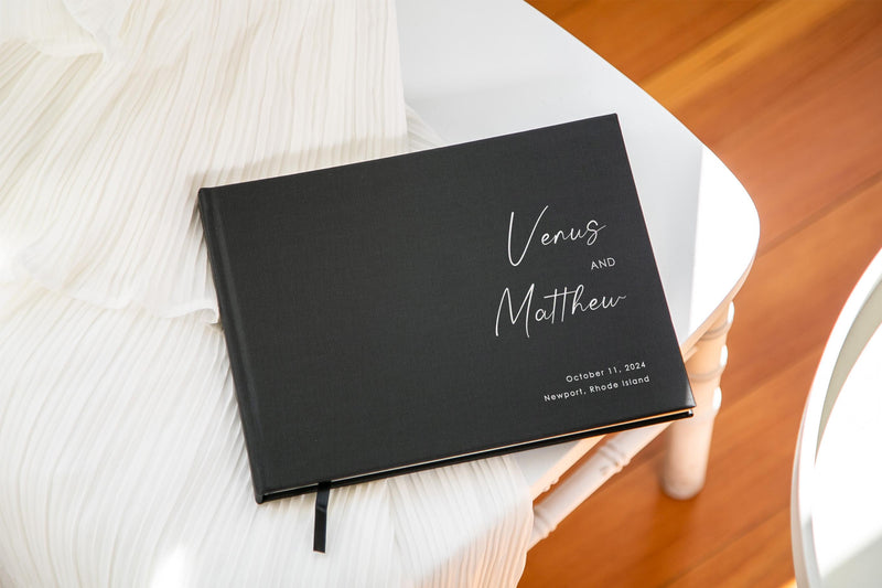 Real Linen Guest Book - 9.5 x 7" (Design 3)