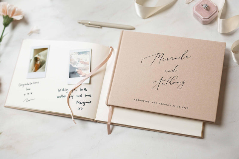 Real Linen Guest Book - 9.5 x 7" (Design 4)