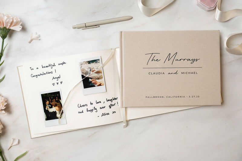 Real Linen Guest Book - 9.5 x 7" (Design 5)