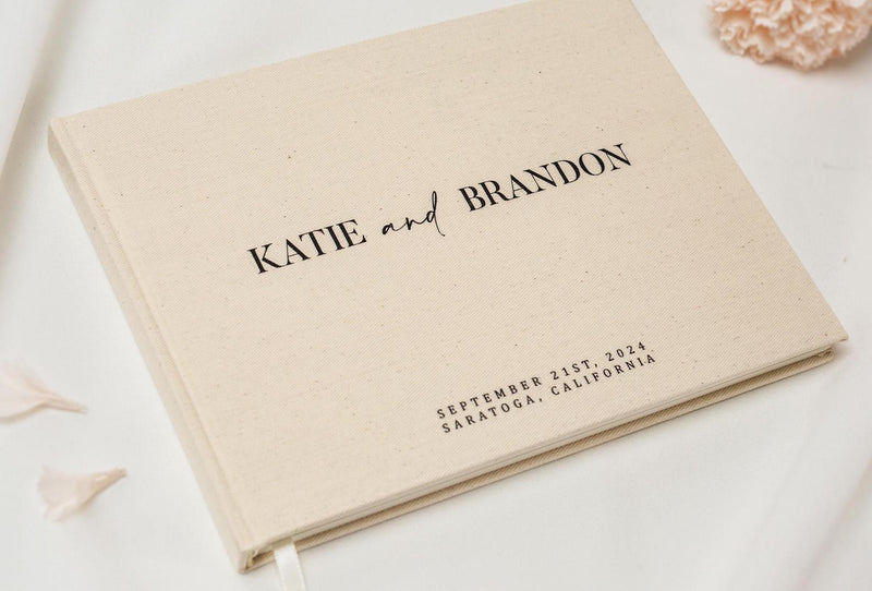 Real Linen Guest Book - 9.5 x 7" (Design 6)