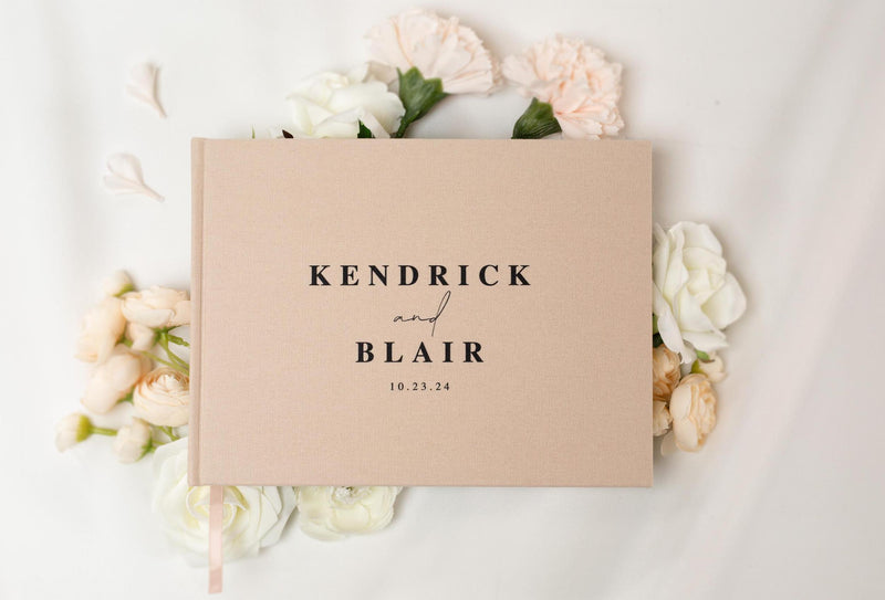 Real Linen Guest Book - 9.5 x 7" (Design 9)