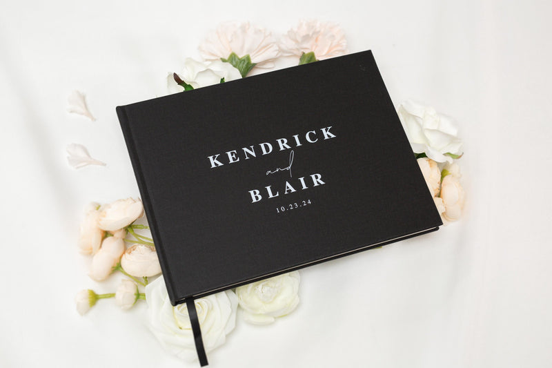 Real Linen Guest Book - 9.5 x 7" (Design 9)