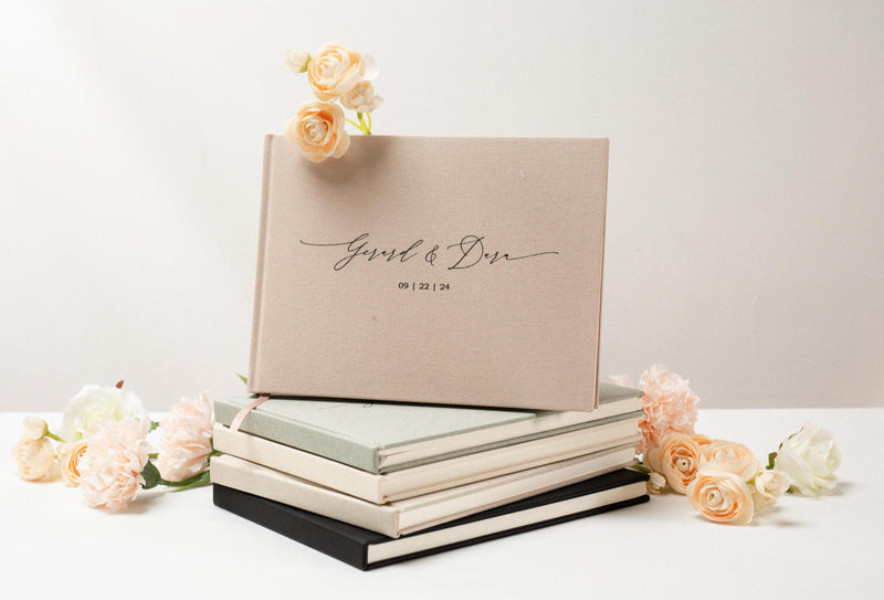 Real Linen Guest Book - 9.5 x 7" (Design 1)