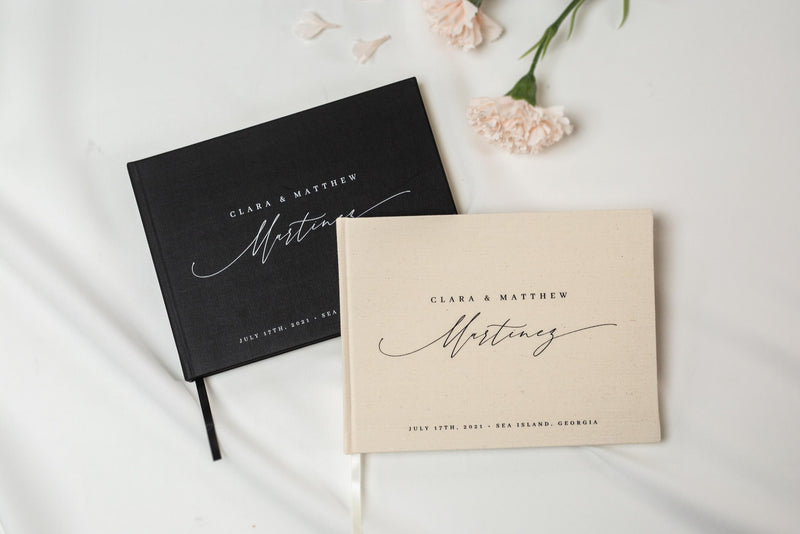 Real Linen Guest Book - 9.5 x 7" (Design 7)