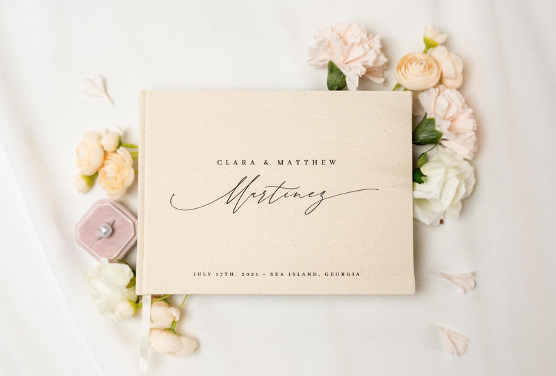 Real Linen Guest Book - 9.5 x 7" (Design 7)