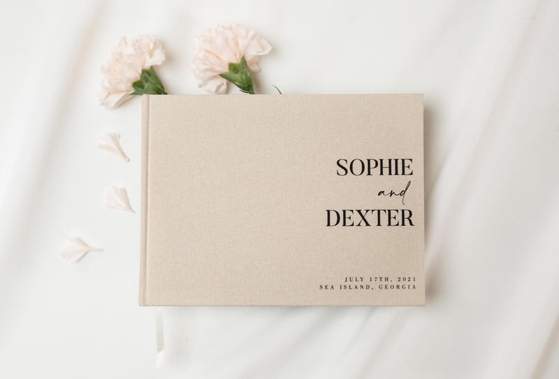 Real Linen Guest Book - 9.5 x 7" (Design 8)