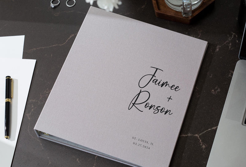 Wedding 3 Ring Linen Binder