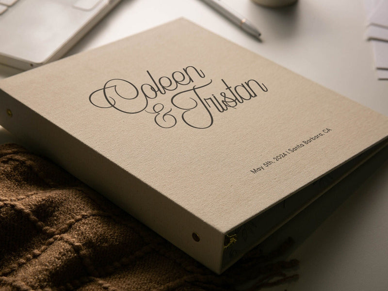 Wedding 3 Ring Linen Binder (Design 6)