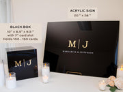 Bundle Wedding Guest Book Alternative and Acrylic Card Box, Cards & Gifts Sign, Custom Wedding Decor Reception Money Box