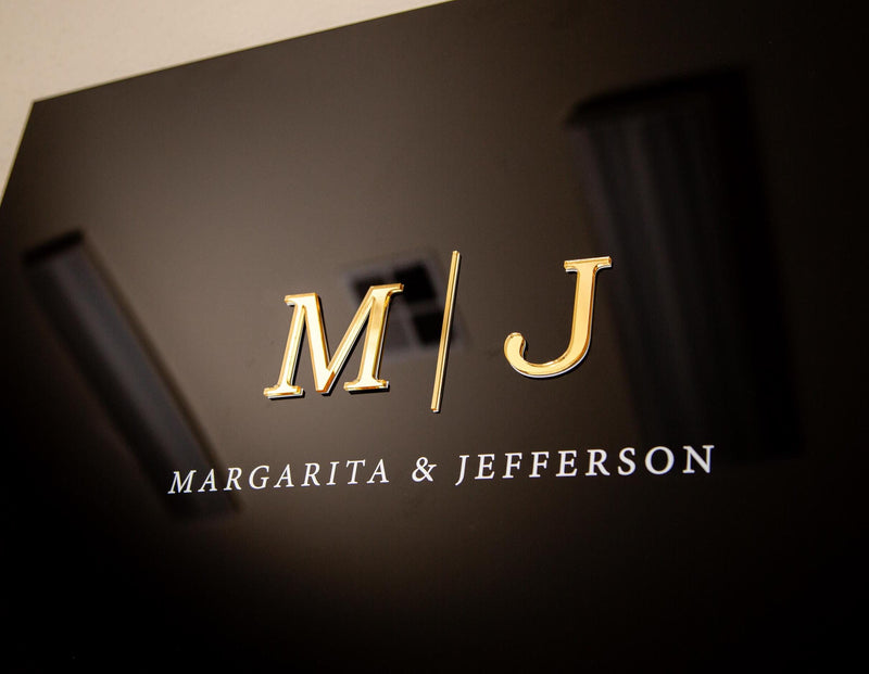 Wedding Guest Book Alternative (Black) w/ Optional 3D Monogram