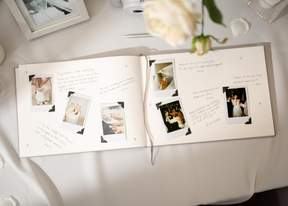 Personalized Guestbook + 2 Vow Books Set in Eggshell
