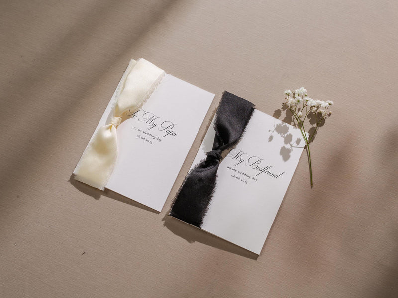 Wedding day folded card w/ envelope (d3) - thank you cards to family bridal party bridesmaid mom dad mil fil moh parents gift 4.5x6.25"