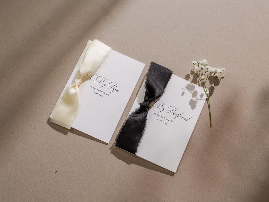 Wedding day folded card w/ envelope (d3) - thank you cards to family bridal party bridesmaid mom dad mil fil moh parents gift 4.5x6.25"