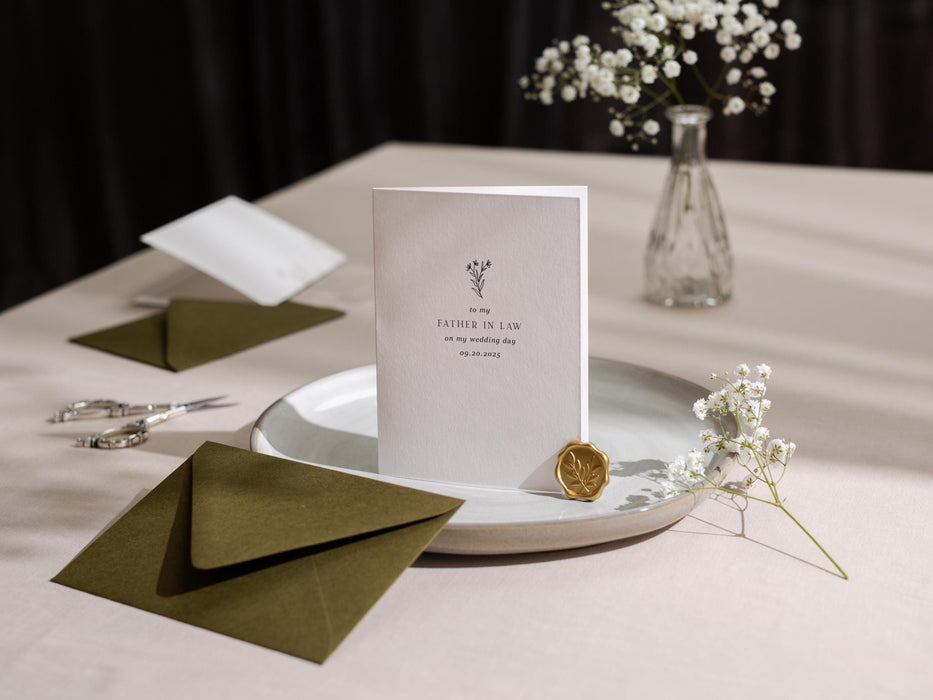 Wedding day folded card (d1) - thank you cards to family bridal party moh bridesmaid mom dad mil fil parents gift 4.5x6.25"
