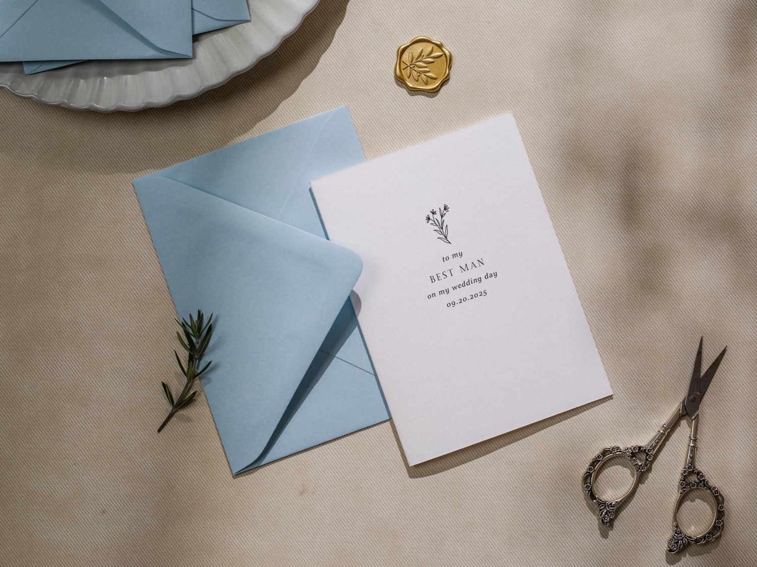 Wedding day folded card (d1) - thank you cards to family bridal party moh bridesmaid mom dad mil fil parents gift 4.5x6.25"