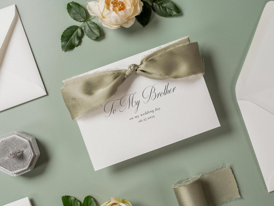 Wedding day folded card w/ envelope (d3) - thank you cards to family bridal party bridesmaid mom dad mil fil moh parents gift 4.5x6.25"