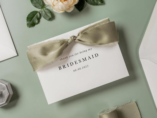 Wedding day folded card w/ envelope (d5) - custom thank you for being my maid matron of honor bridesmaid bestfriend from bride 4.5x6.25"