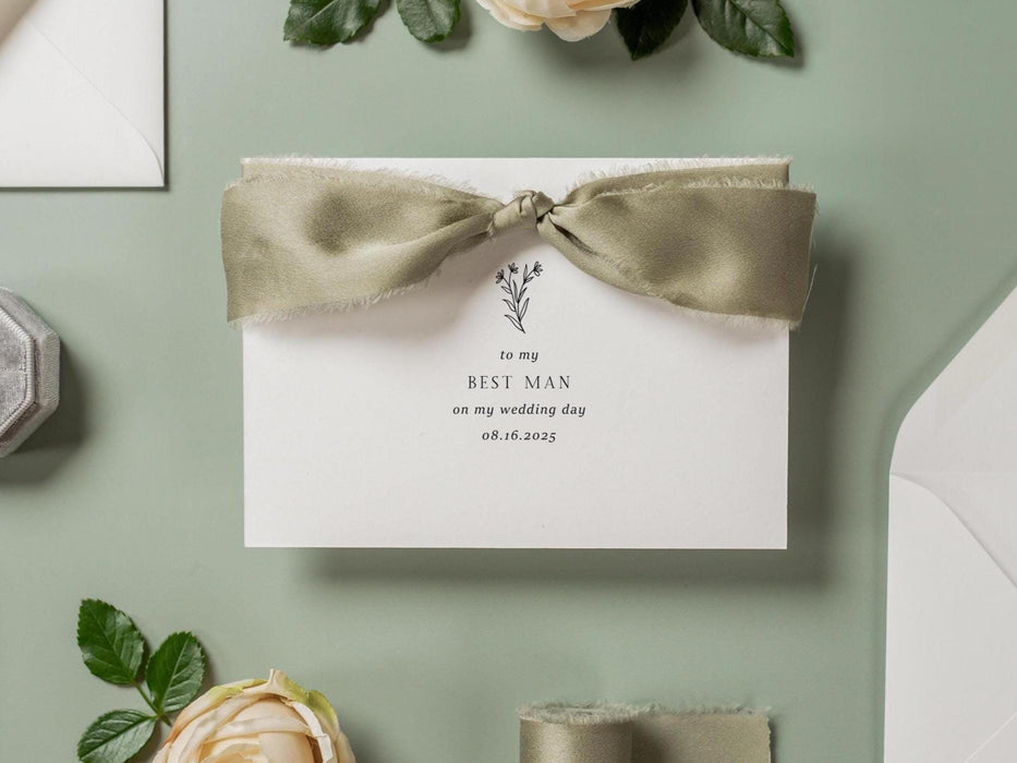 Wedding day folded card w/ envelope (d1) - thank you cards to family bridal party moh bridesmaid mom dad mil fil parents gift 4.5x6.25"