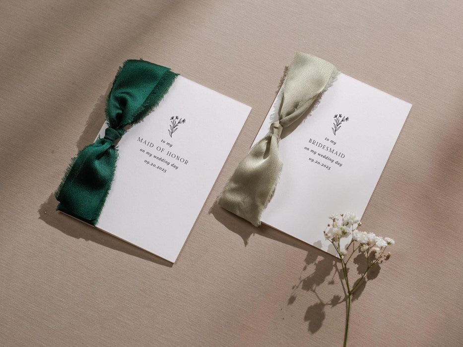 Wedding day folded card w/ envelope (d1) - thank you cards to family bridal party moh bridesmaid mom dad mil fil parents gift 4.5x6.25"