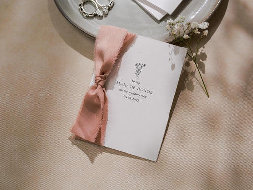 Wedding day folded card w/ envelope (d1) - thank you cards to family bridal party moh bridesmaid mom dad mil fil parents gift 4.5x6.25"