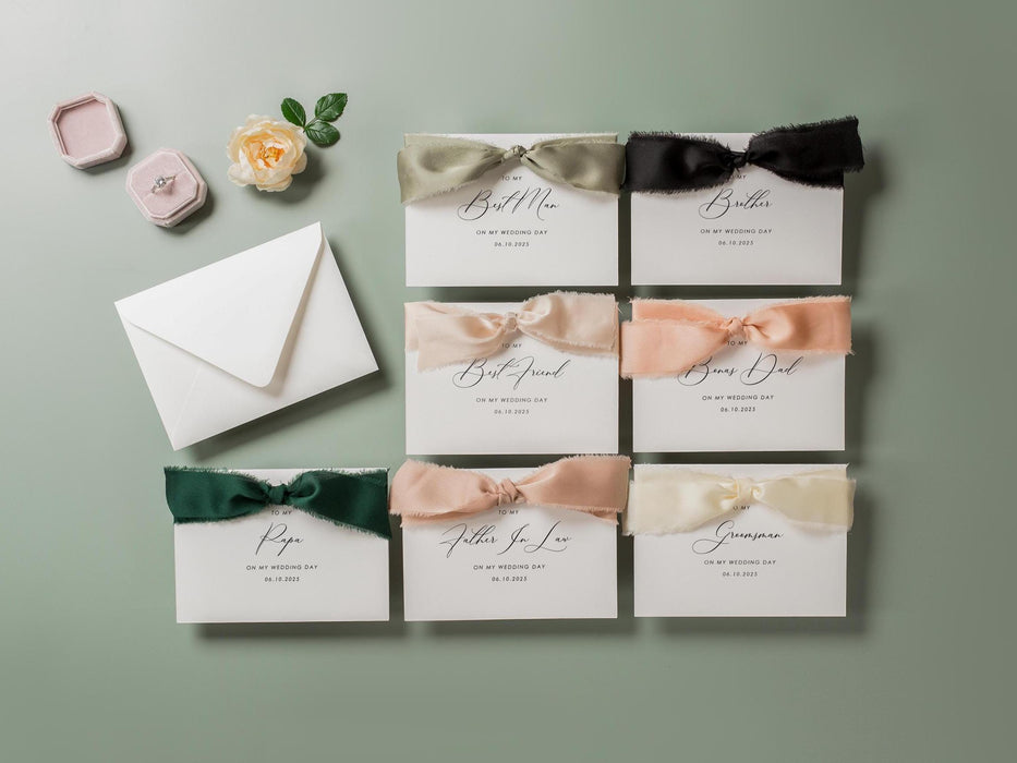 Wedding day folded card w/ envelope (d2) - to my best friend maid of honor bridesmaid on my wedding day custom card with date 4.5x6.25"