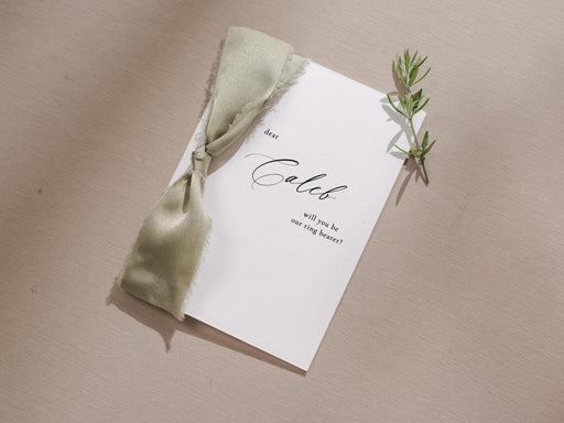 Will You Be My? Proposal Cards w/ Ribbon (D9) - Ring Bearer, Bridesmaid, Maid of Honor, Groomsmen, Officiant, Wedding Party, 4.5x6.25"