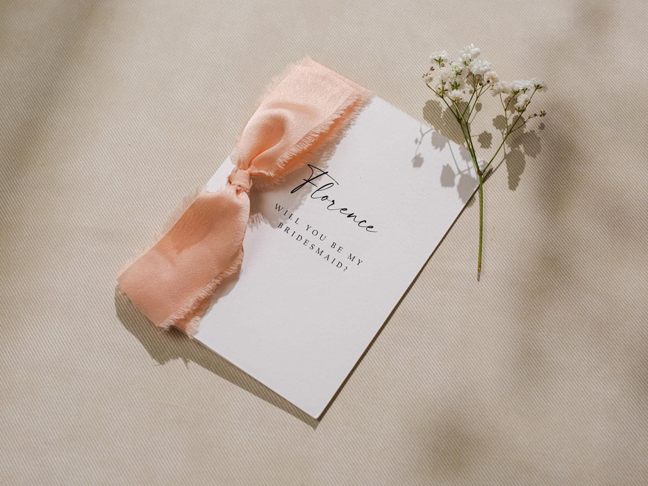 Will You Be My? Proposal Cards w/ Ribbon (D10) - Bridesmaid, Maid of Honor, Groomsmen, Flower Girl, Officiant, Wedding Party, 4.5x6.25"