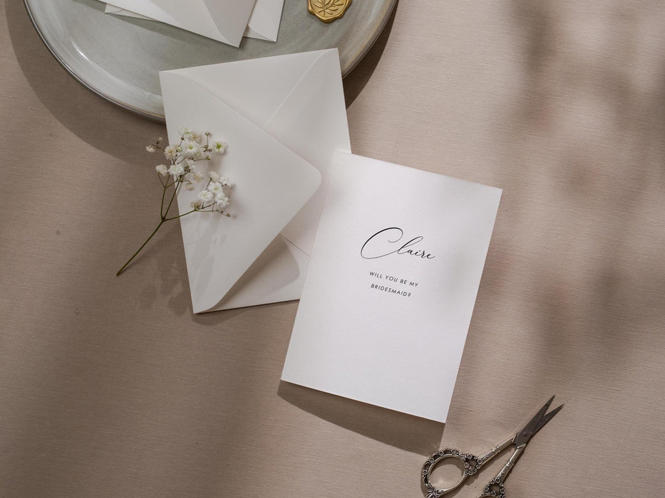 Will You Be My? Proposal Cards w/ Envelope (D7) - Flower Girl, Bridesmaid, Maid of Honor, Groomsmen, Matron of Honor, 4.5x6.25"